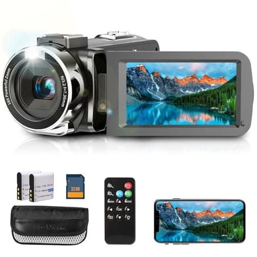 Hojocojo 4K Video Camera, Camcorder with IR Night Vision, Digital Camera, 18X Digital Zoom, APP Connection, Vlogging Camera for YouTube, Video Camera, Built in Microphone, Remote, 3" Touch Screen