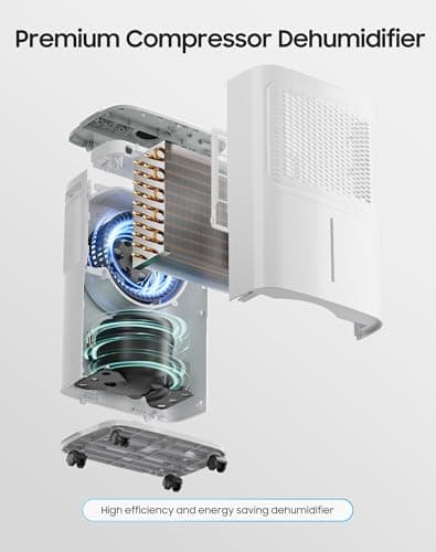 2500 Sq.Ft Dehumidifier for Basement Home, ASAHWo 34 Pints Dehumidifier with Drain Hose, Quiet Portable Dehumidifiers for Bathroom Large Room, Bedroom, Auto Defrost,Smart Humidity Control,24H Timer 7