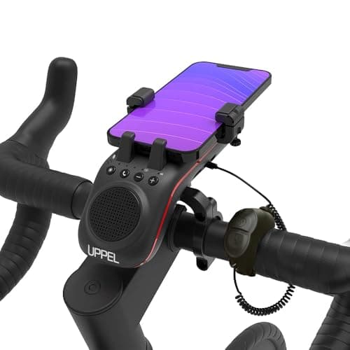 UPPEL Multifunctional Bike Speaker & Phone Holder - Bicycle Headlight, Horn, Microphone, Ideal for Mountain & Road Cycling