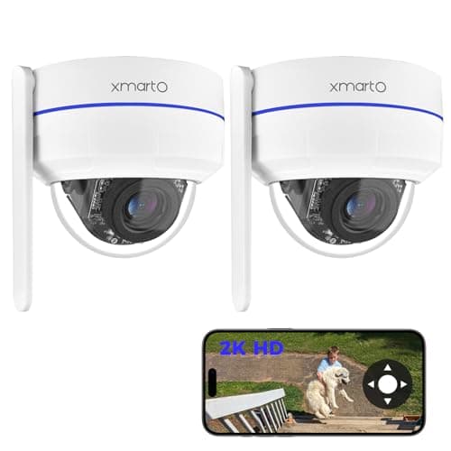 xmartO [2-Pack AI Tracking Ceiling CAM 2K HD Metal Dome PTZ Wireless Security Camera with Automatic Tracking, 2-Way Audio and Night Vision (Standalone WiFi Camera, NOT add-on CAM to NVR)