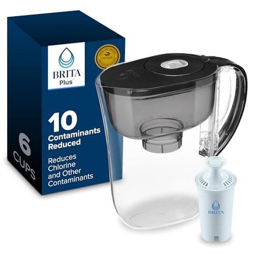 Brita Small 6 Cup Water Filter Pitcher, 1 BritaPlus Filter, Metro, Black (Package May Vary)