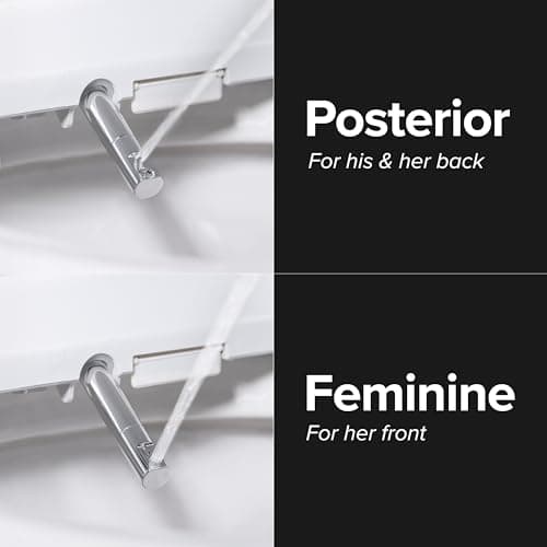 SmartBidet® SB-2400 Advanced Electric Smart Bidet™ Slim Profile Seat in Round White with Remote Control, LED Night Light, Stainless Steel Nozzle, Heated Seat, Warm Dryer 8