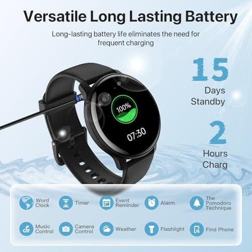 DIVElink Smart Watch(Answer/Make Call) 2025 Smart Watches for Men Women 100+ Sports Fitness Tracker with Heart Rate,Sleep Monitor,Pedometer,Calories IP68 Waterproof Activity Tracker for Android/iOS 5