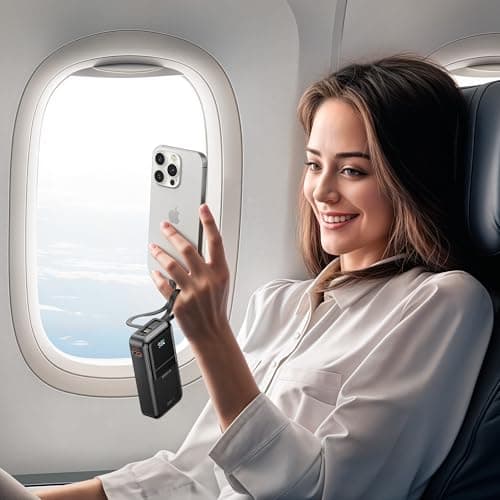 MOKiN Portable Charger, 10000mAh 30W Power Bank Fast Charging, Phone Battery Pack with Built in Cable, 4 Outputs, Travel Compact Powerbank USB-C for iPhone 17 16 15 14 13 iPad Pro MacBook Air Samsung 5