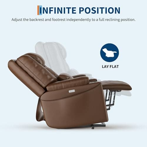 Power Lift Recliner Chair Sofa, Electric Recliner Chair for Seniors, Stand Assist, USB Charging Ports, Cup Holders, Side Storage Pockets, Remote Control, Home Theater Seating for Living Room, Brown 5