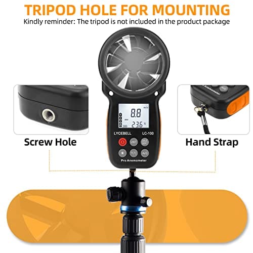 Anemometer Handheld, Portable Anemometer for Measuring Wind Speed Temperature 6