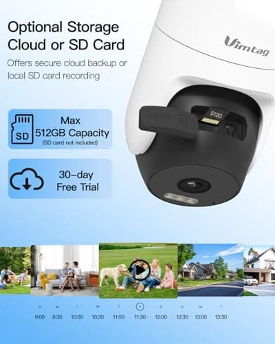 VIMTAG 2.5K Outdoor Camera, 5G Outdoor Security Camera, 360° View Cameras for Home Security, House Surveillance, Motion Tracking, Color Night Vision, Dual-Band WiFi, 2-Way Audio, Cloud/SD Card Storage 11