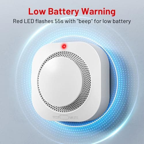 Hilmon Smoke Alarm Fire Detector,Battery Operated Photoelectric Smoke Detector with Test Button and Low Battery Warning, Fire Alarms Smoke Detectors for Home, 6 Pack 7