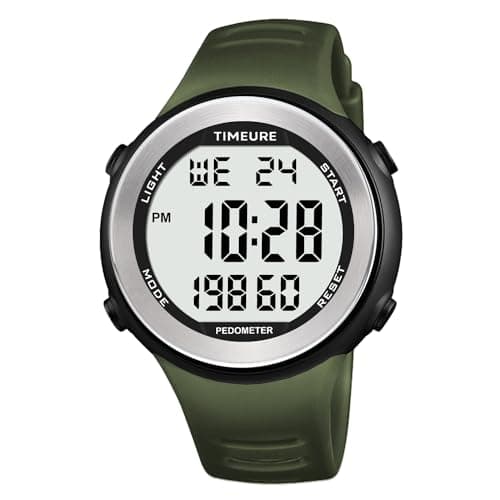 Mens Pedometer Watch for Walking Step Counter Watch No Charging, No App Connection, with EL Backlight. Simple, Practical Choice for Mobile-Free Fitness Enthusiasts TIMEURE-2308 (Blue) 8