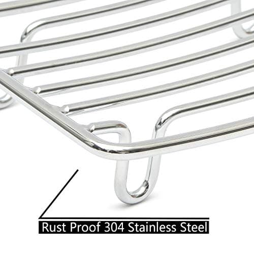 GUUKAR Bar Soap Dish Holder for Shower Bathroom Stainless Steel Rust Proof Self Draining with White Soap Saver Pad 3