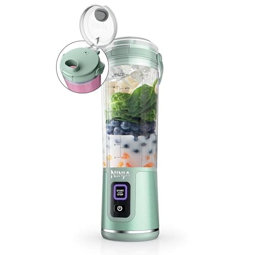 Ninja Blast Portable Blender, Cordless, 18oz. Vessel, Personal Blender For-Shakes and Smoothies, BPA Free, Leakproof-Lid and Sip Spout, USB-C Rechargeable, Dishwasher Safe Parts, Tinted Mint, BC151MT