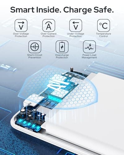 TRKOY for Magsafe Portable Charger, 5000mAh Wireless Magnetic Power Bank with USB C Fast Charging,Travel Essential for Magsafe Battery Pack Compatible with iPhone 17/16/15/14/13/12 Series, White 6