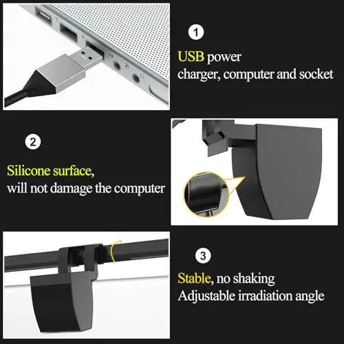 CATPOWER Computer Monitor Light Bar, LED Screen Light Bar for Workspace, Dimmable Monitor Lamp, Button Control Monitor Lamp for Desk/Office/Home/Game, for Eye Caring 7