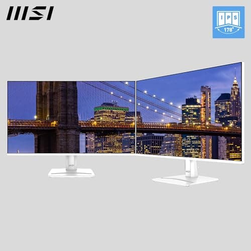 msi PRO MP275W E2 27-inch IPS 1920 x 1080 (FHD) Gaming Office Monitor, 120Hz, Free-Sync, HDMI, DisplayPort, VGA Port, VESA Mountable, Tilt, Speaker, 4-Side Slim Bezel 1ms, White 7