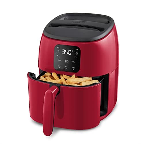 Dash Digital Tasti-Crisp™ Air Fryer - Compact Electric Digital Fryer With Auto Shut-Off Feature - Ideal for Small Spaces - AirCrisp® Technology - 2.6 Quarts - Red
