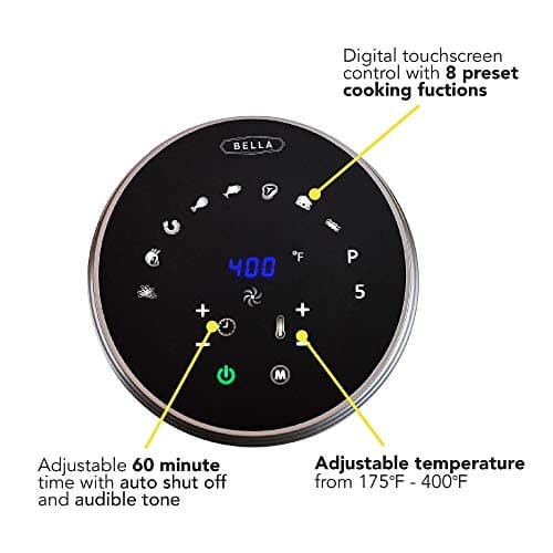 BELLA (14679) 5.3 Quart Air Convection Fryer, Black, black 5.3qt 7