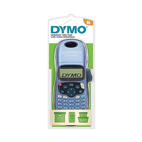 DYMO Label Maker LetraTag 100H Handheld Label Maker, Easy-to-Use, 13 Character LCD Screen, Great for Home & Office Organization, Monochrome Output