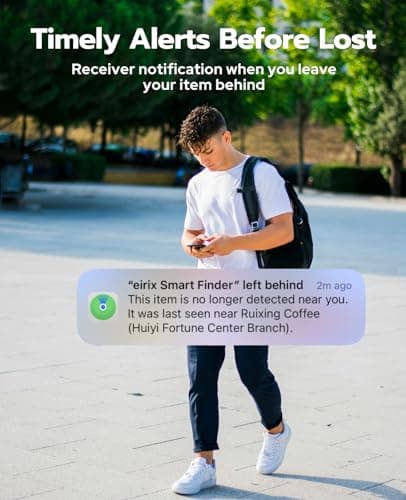 eirix Wallet Tracker Card (iOS Only), Slim Smart GPS Tracker Works with Apple Find My, Rechargeable Wallet Tracker and Item Locator for Luggage, Purse, Card Bag (Black, 1 Pack) 5