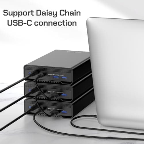 Avolusion PRO-G1 Series USB 3.2 Gen 2 (10Gbps) USB-C External Hard Drive with USB Hub for Windows or MacOS Desktop PC / Laptop (Black) (10TB) (Renewed) 4