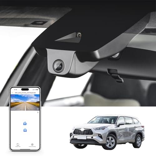 4K Dash Cam custom fit for Toyota Highlander & Hybrid Gen4 UX70 2020 2021 2022 2023 2024 2025 2026(Model A), E Limited L XLE XSE Platinum, Integrated OEM Look,UHD 2160P Video, App & WiFi, 64GB Card