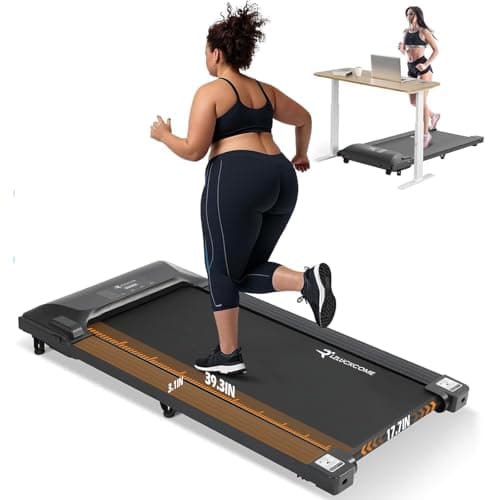LZLUCKCOME Walking Pad, Under Desk Treadmill 300 LBS Capacity LED Display Extra Wide Pedal, Treadmills for Home/Office