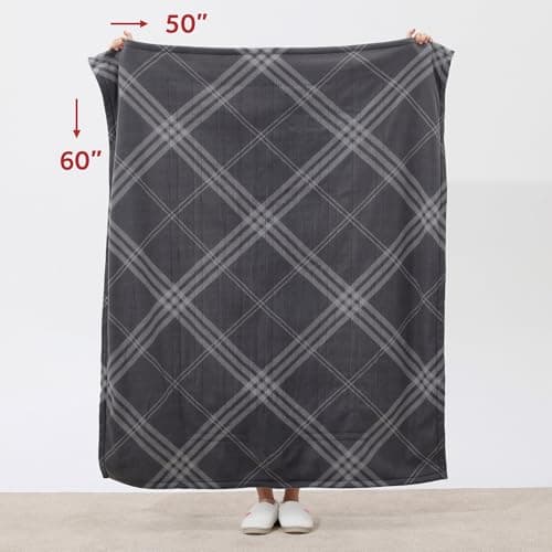 Sunbeam 50"x60" Electric Heated Throw Blanket, 4 Heat Settings, Auto Shut-Off, Machine Washable - Grey Galway Plaid 7
