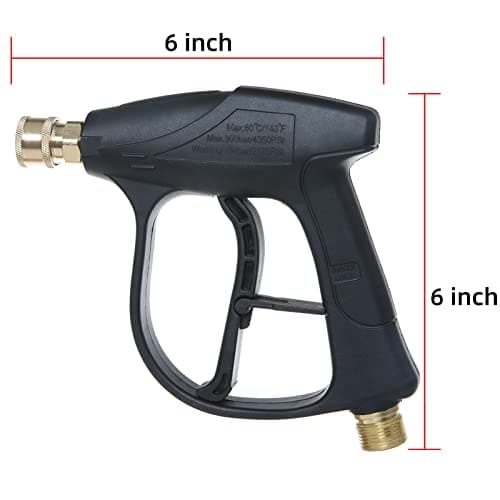 Sooprinse High Pressure Washer Gun 3000 PSI Max, Power Washer Short Gun with 1/4 Inch Quick Connector, M22-14 8