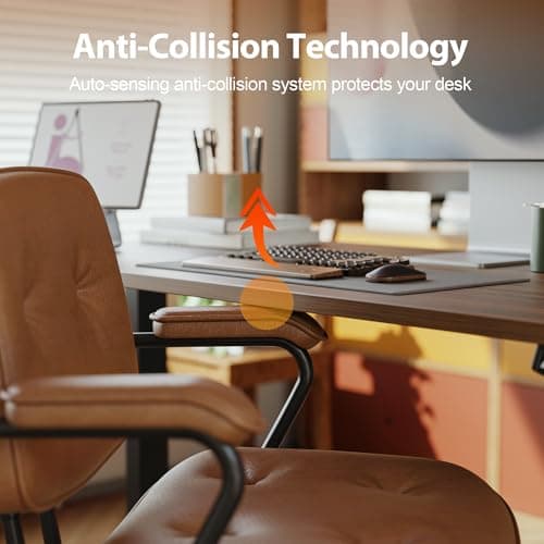 Agilestic Electric Standing Desk, 48 x 24 Inches Height Adjustable Desk, Sit Stand up Desk for Work Office Home, Ergonomic Rising Computer Table with Memory Preset, Dark Walnut 5