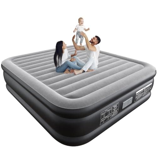 Lavisx King Air Mattress 20 Inches High King Air Bed Mattress with Built in Pump 1 Button to Start Inflate Deflate 3 Mins Fast Self Inflating Air Mattress Suitable Indoor Outdoor