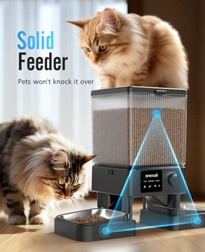 oneisall Automatic Cat Feeder with 5G WiFi, Automatic Cat Food Dispenser for 2 Cats Small Pets, 20 Cups/5L Timed Dry Food Dispenser with APP Control 7