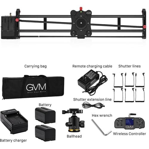 GVM Motorized Camera Slider, 47" Carbon Fiber Dolly Rail Camera Slider with Remote Controller, Time Lapse Photography, Horizontal, Tracking and 120° Panoramic Shooting 7