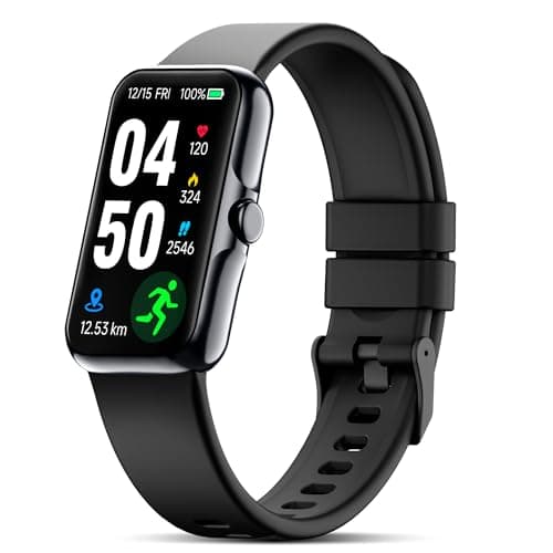 JYUAJOI Fitness Tracker with 24/7 Continuous Heart Rate, Blood Oxygen Monitor, Smart Watch with Sleep Monitor, IP68 Waterproof Activity Tracker Step Counter for Women Men (Black)