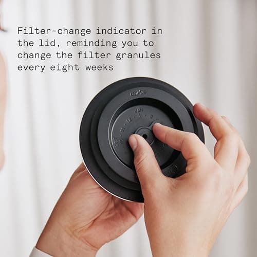 Aarke Purifier - Premium Glass and Stainless Steel Water Filter Pitcher, Refillable Filter System and Granules, 2.4L Pitcher with 1.18L Filtration Capacity 5