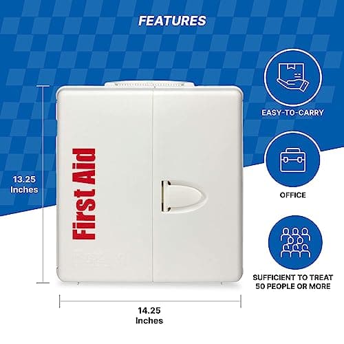 First Aid Only 1000-FAE-0103 SmartCompliance 50-Person OSHA Compliant First Aid Kit for Business, Large Plastic First Aid Cabinet with Medications, 245 Pieces 5