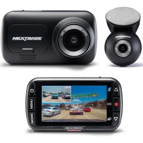 Nextbase 320XR 1080p Dash Cam with Parking Mode & Rear Window Cam - Night Vision Dash Cam Front and Rear, Automatic Loop Recording, File Protection, Reliable Motion Activated Car Camera