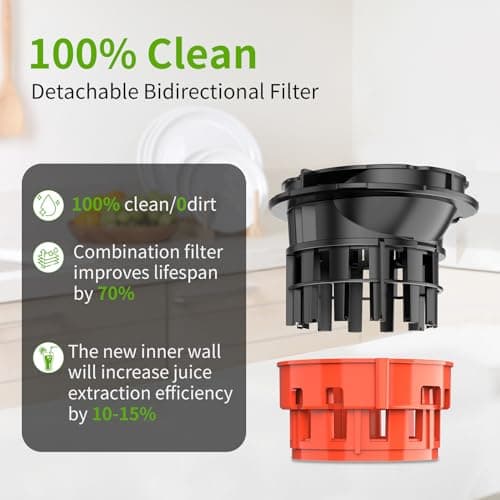 Cold Press Juicer, Large Feed Chute Juicers Machines for Whole Vegetables and Fruits Easy to Clean Self Feeding Effortless for Batch Juicing High Juice Yield, BPA Free, Grey 5