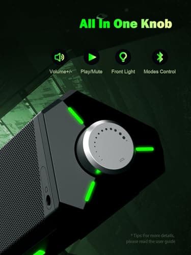 BLUEDEE Computer Speakers for Desktop PC, Computer Sound bar, HiFi Stereo Speakers for Computer Desktop, Bluetooth 5.0 and 3.5mm Aux-in PC Soundbar, USB/USB C Powered Gaming Speakers for pc, Laptop 5