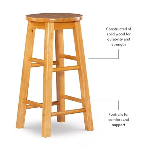 Linon Natural Barstool with Round Seat, 24-Inch 11
