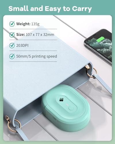 NDYIN Label Maker Machine with Tape, N12 Portable Bluetooth Label Printer, Wireless Mini Label Makers Thermal Sticker with Multiple Templates for Home, Kitchen, School, Office Organization, Green 6