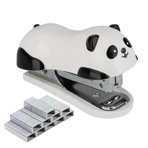 Cute Panda Mini Desktop Stapler, Home Stapler with 1000 Staples