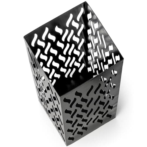 Noamus Metal Umbrella Holder, Heavy Square Canes Walking Sticks Stand Rack, Freestanding Rain Collection Umbrella Organizer, Black Umbrella Storage Bin for Entryway, Home, Office, 6.1"x6.1"x15.7" 6