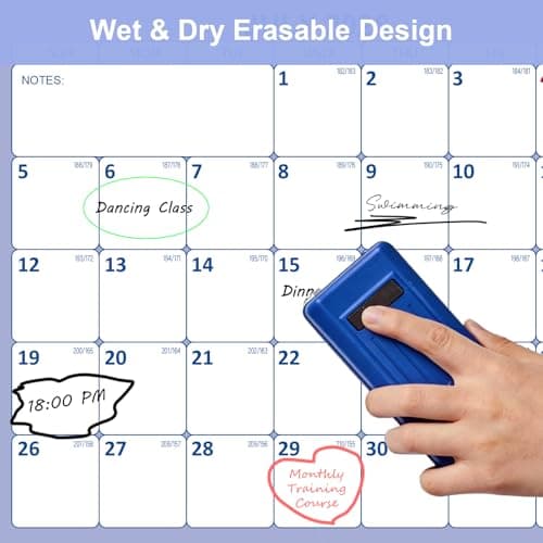 32" x 48" Academic Wall Calendar 2026-2027, JUL 2026 - JUN 2027 Folded Wet & Dry Erase, Large Wall Calendar 12 Month, Vertical/Horizontal Reversible, School Yearly Wall Planner with Julian Dates 8