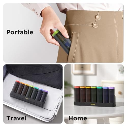KOVIUU Weekly Pill Organizer 3X a Day, Detachable Pill Box 7 Day, Large 3 Times Daily Pill Case, Travel Pill Container Holder, Week Medication Dispenser Pillbox for Vitamin Supplement Medicine, Black 7
