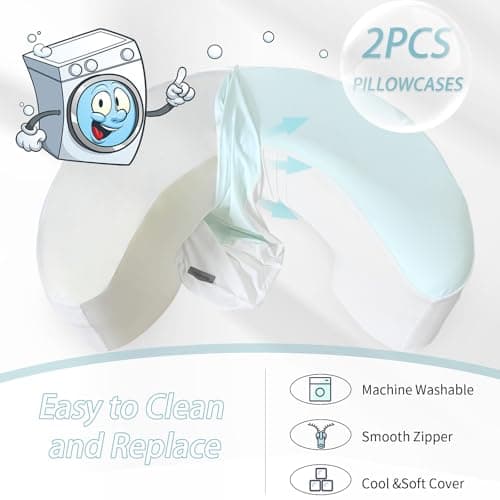 Hem Dgpsy Side Sleeper Pillow with Arm Hole, 2PCS Pillowcase, Ergonomic Cooling Arm Pillow for Adults, Cervical, Neck, Shoulder, Rotator& Cuff Pain Relief, Ideal for Side Sleepers-Blue-King Size 5