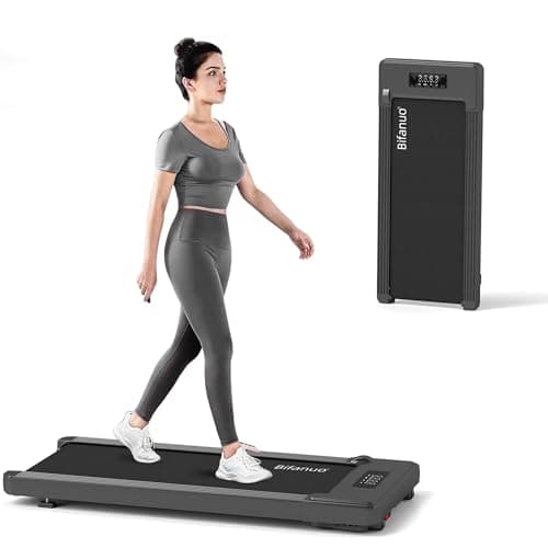 Bifanuo Walking Pad - Under Desk Treadmill for Home/Office, Portable with Remote Control LED Display - Ideal for Fitness Enthusiasts (TM008 Deep Black)