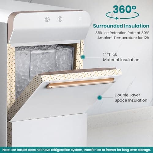 Gevi V2.0 Nugget Ice Maker, 38lbs/24H Countertop Pellet Ice Machine with Self-Cleaning, Energy-Efficient, Chewable Pebble Ice Maker for Home Kitchen, Office, Great Gift 6