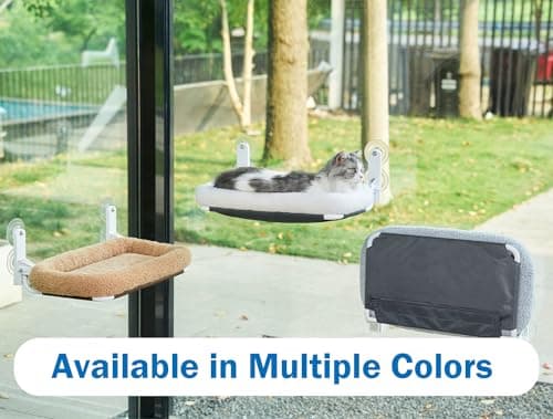 Zakkart Foldable Cat Hammock for Window - Cordless, Embeded Machine Washable Bed, Robust Metal Frame - Cat Window Perch for Large Cats and Kittens (White Bolster Bed, Medium) 7