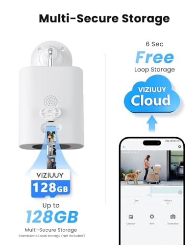 VIZIUUY Solar Camera Outdoor Wireless, 2K Cameras for Home Security with Embedded Solar Panel, WiFi Surveillance Camera, Colorful Night Vision, 2-Way Audio, Continuous Power, Compatible with Alexa 5