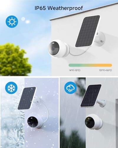 Noorio Solar Security Cameras Wireless Outdoor, 1080P Battery Powered Magnetic Outdoor Camera with AI Motion Detection, 2.4G WiFi Home Security Camera Color Night Vision, 32GB Local Storage 6