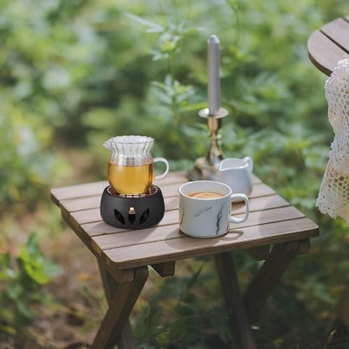 Ceramic Teapot Warmer,4.72 X 2.36 Inch Tealight Warmer with Candle Holder Japanese Pottery Teapot Accessories for Heating Coffee Milk Tea 6